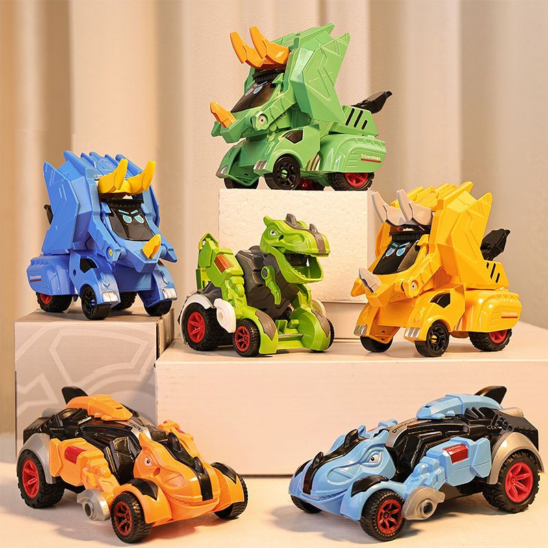 Tik Tok Collision Dinosaur Transformation Toy Car Impact Inertial Children Boy Tyrannosaurus Rex