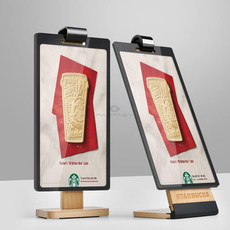 SVIAO Wooden PVC Page-turning Table Card Menu Holder Loose Leaf Menu ...