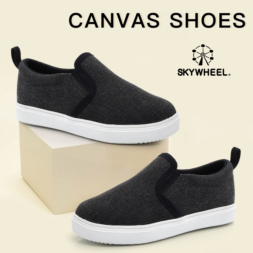 Skywheel Kid s Canvas Slip On Sneakers Classic Casual Loafer Shoes girl shoes black shoes 2 5years Shopee Philippines