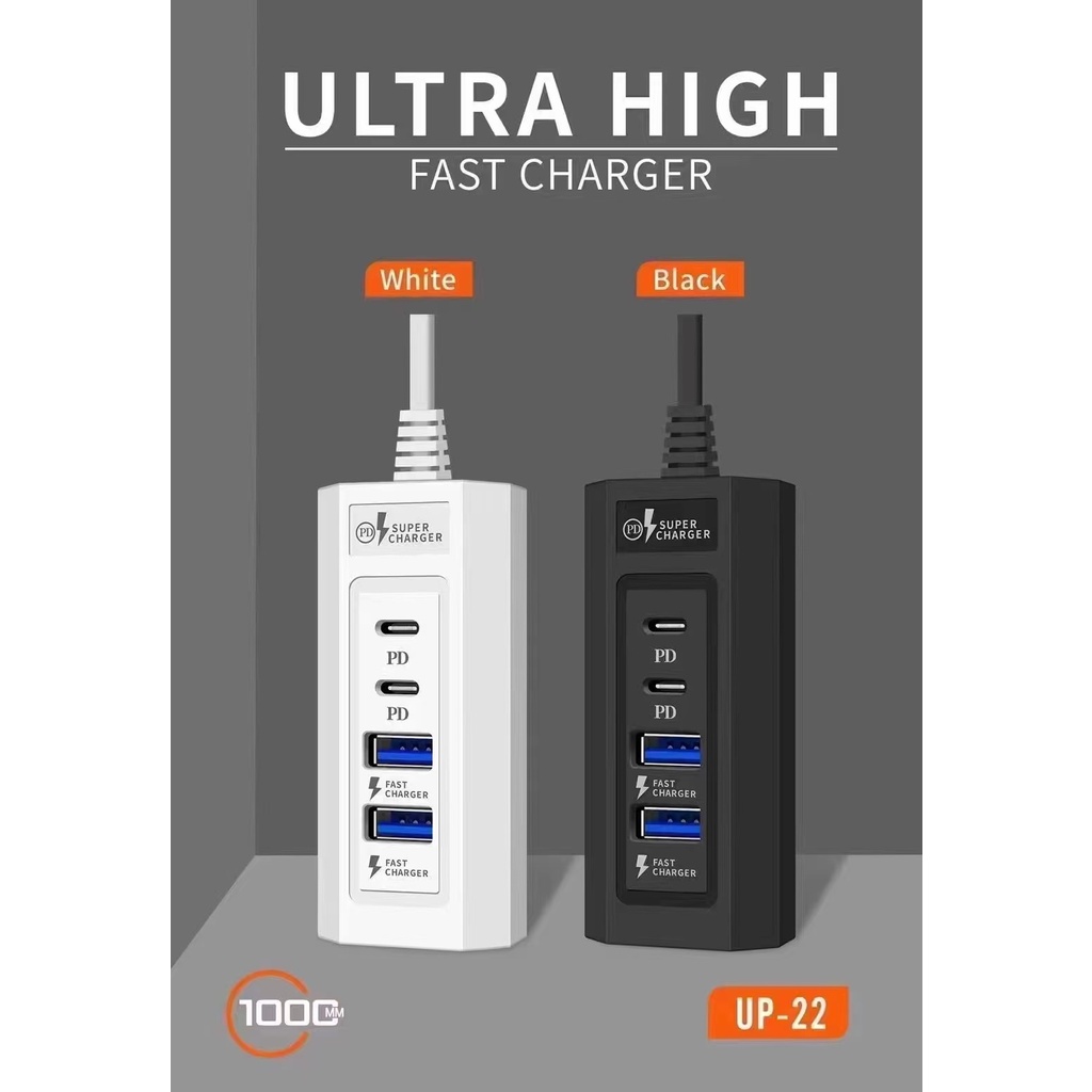 PD-20W Fast Charging High Speed Socket 2TYPE-C Ports, 2USB Ports 1meter ...