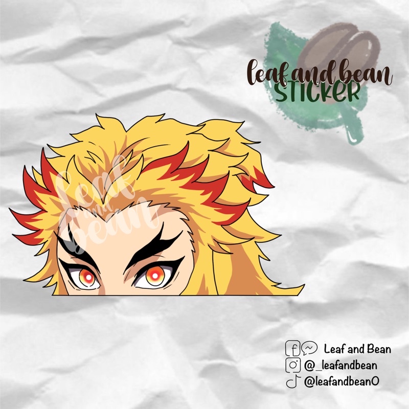 Leaf And Bean Demon Slayer Hashira Eye Peeker Stickers Waterproof Vinyl Stickers Shopee 6124