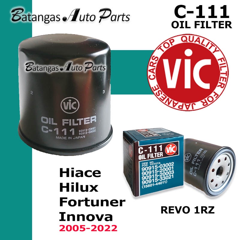 Oil Filter Toyota Innova Fortuner Hiace Hilux 2005-2022 Revo 1RZ Vic C ...