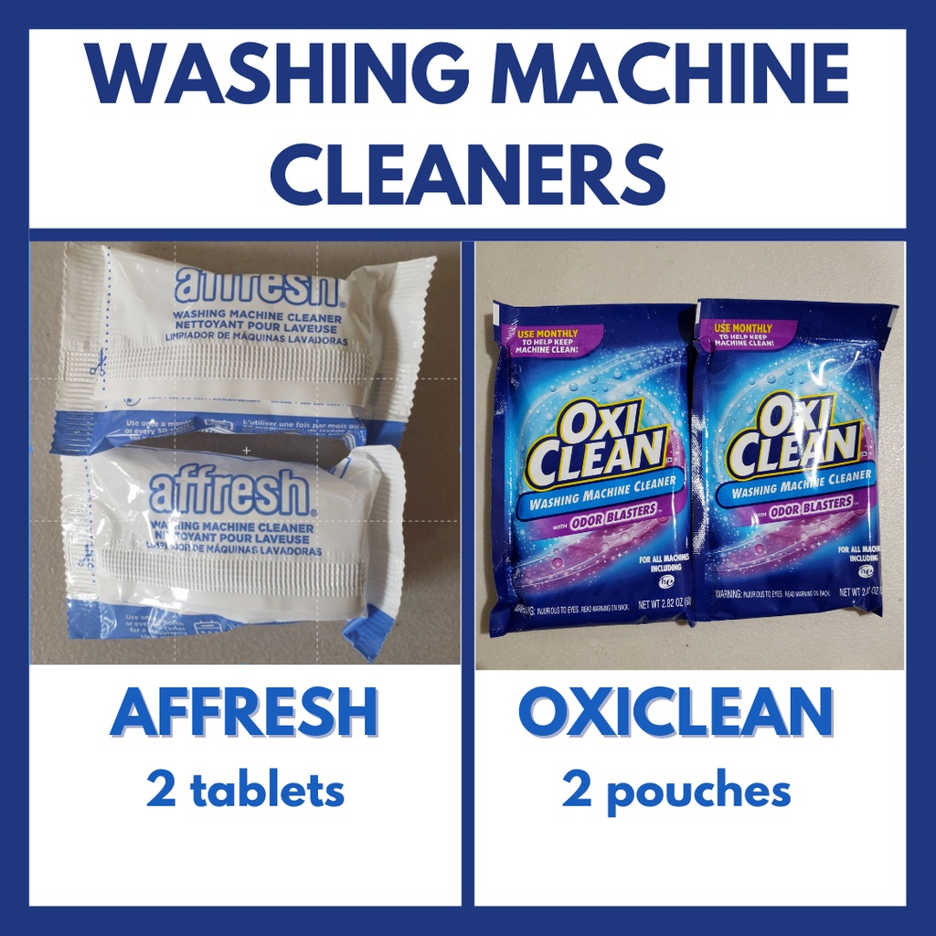 Oxiclean (2 pouches) or Affresh (2tabs) Washing Machine Cleaner, Cleans