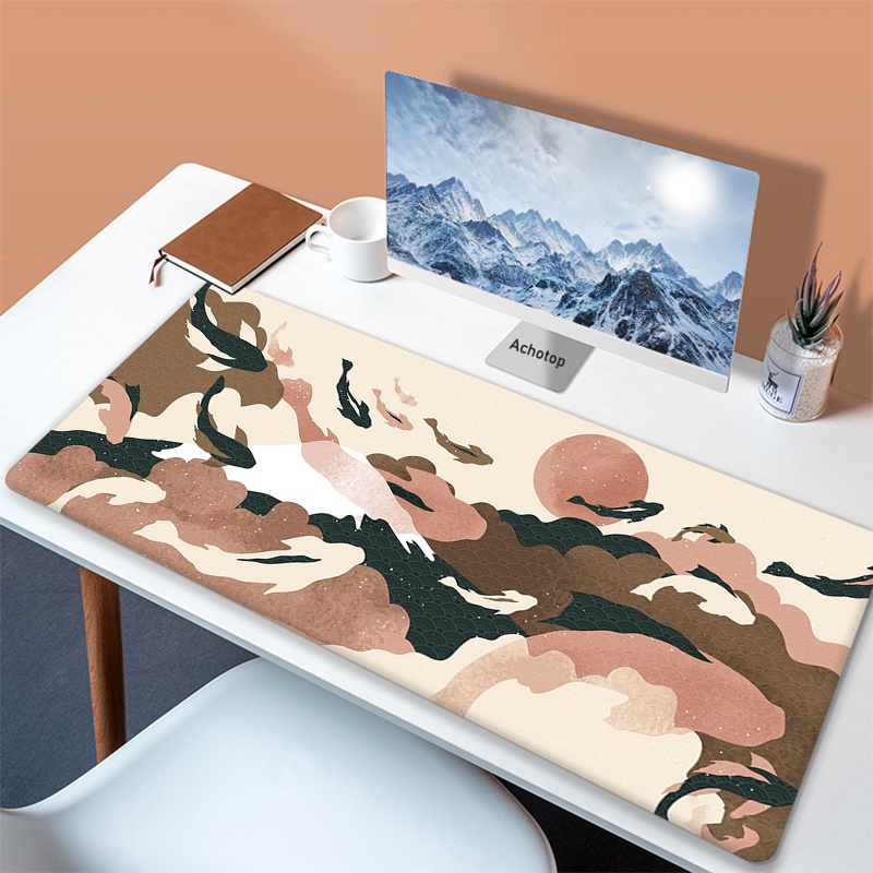 Abstract Art Mouse Pad 40x90 Desk Mat Black Office Mausepad Game