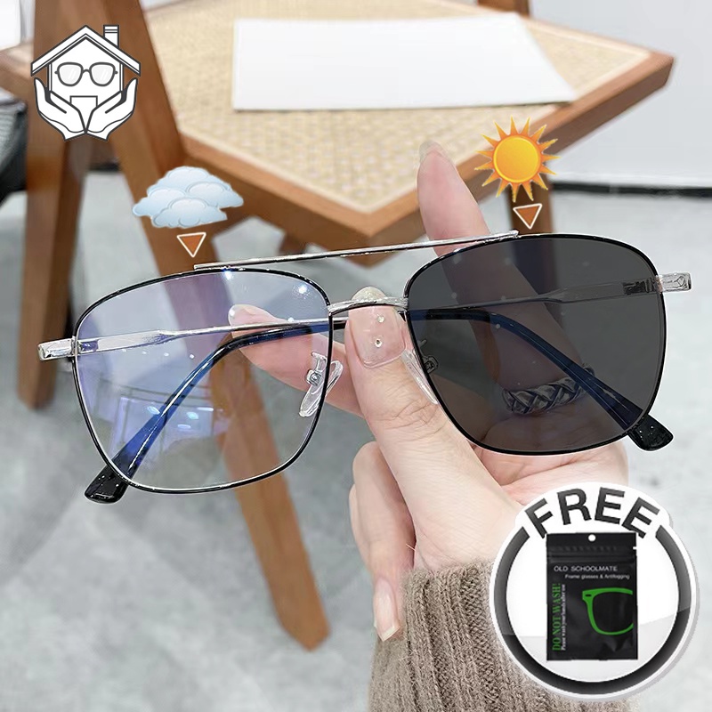 Anti Radiation Photochromic Eyeglass For Women Men Replaceable Lens