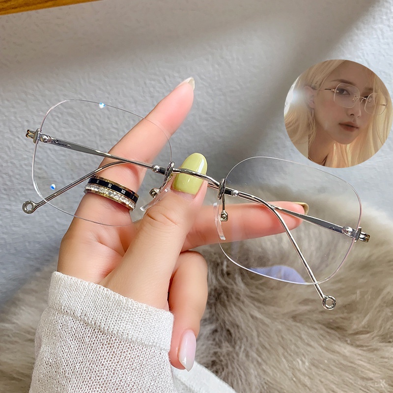(0 ° to -400 °) rimless glasses myopia glasses women fashion glasses