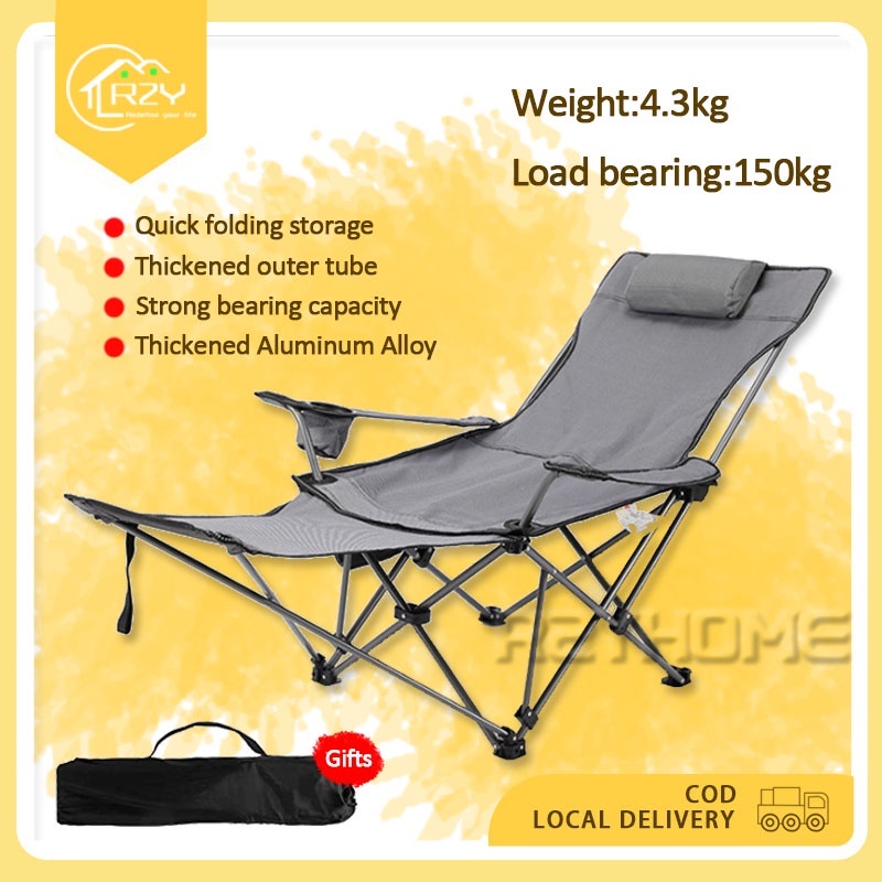 R2Y Camping Chair Foldable Steel Pipe Recliner Portable Chair with