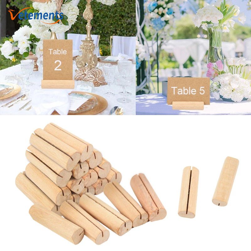 5Pcs Wooden Photo Postcard Messages Card Holder/ Wedding Birthday Party ...