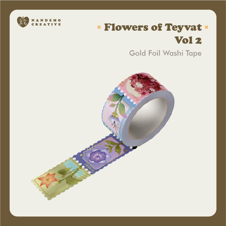 Flowers of Teyvat Genshin Impact Stationery Collection Washi Tape