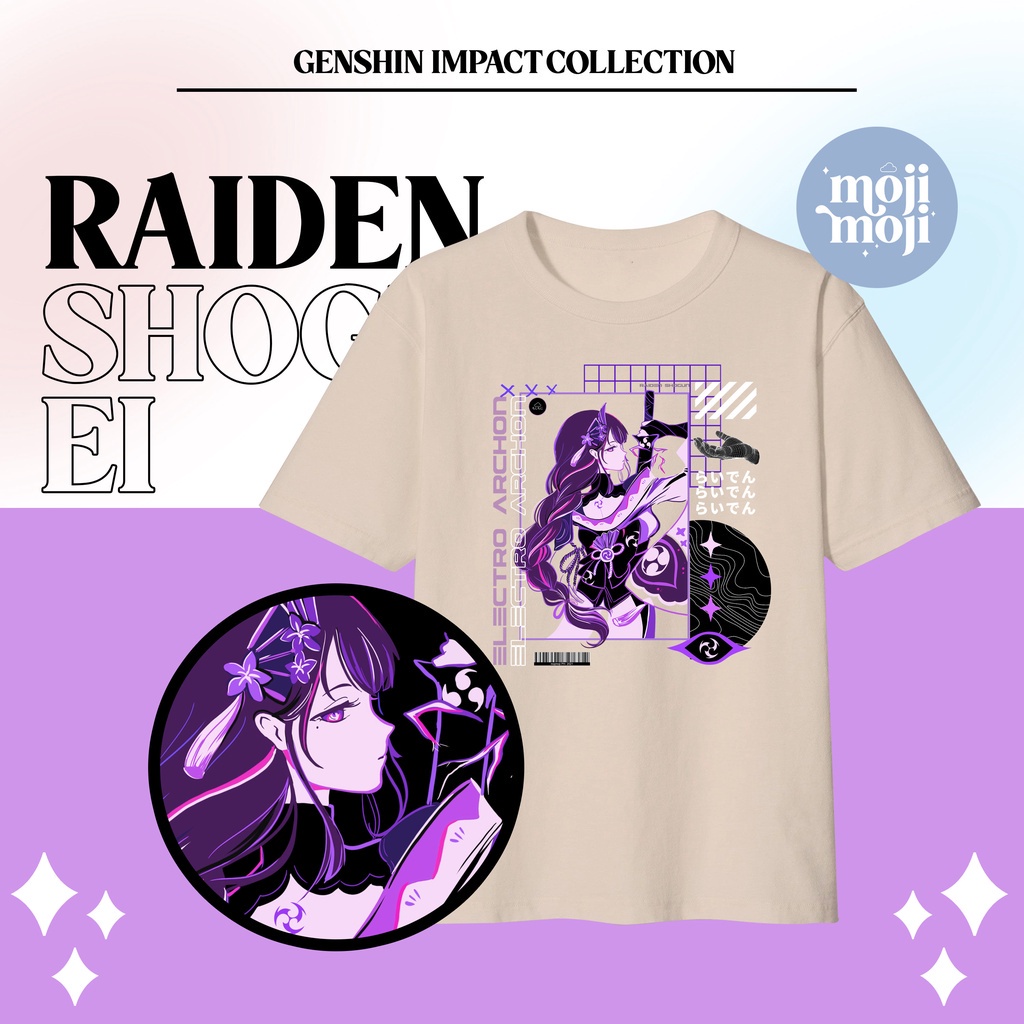 GENSHIN IMPACT Shirt - Raiden Shogun Ei Shirt in Black/Khaki Oversize ...