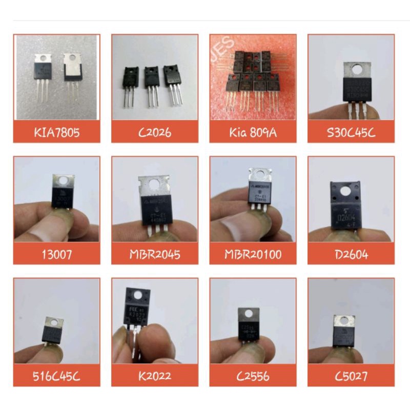 Ic TR Transistor Mospec KIA7805, Transition C2026, KIA 7809A/S30C45C