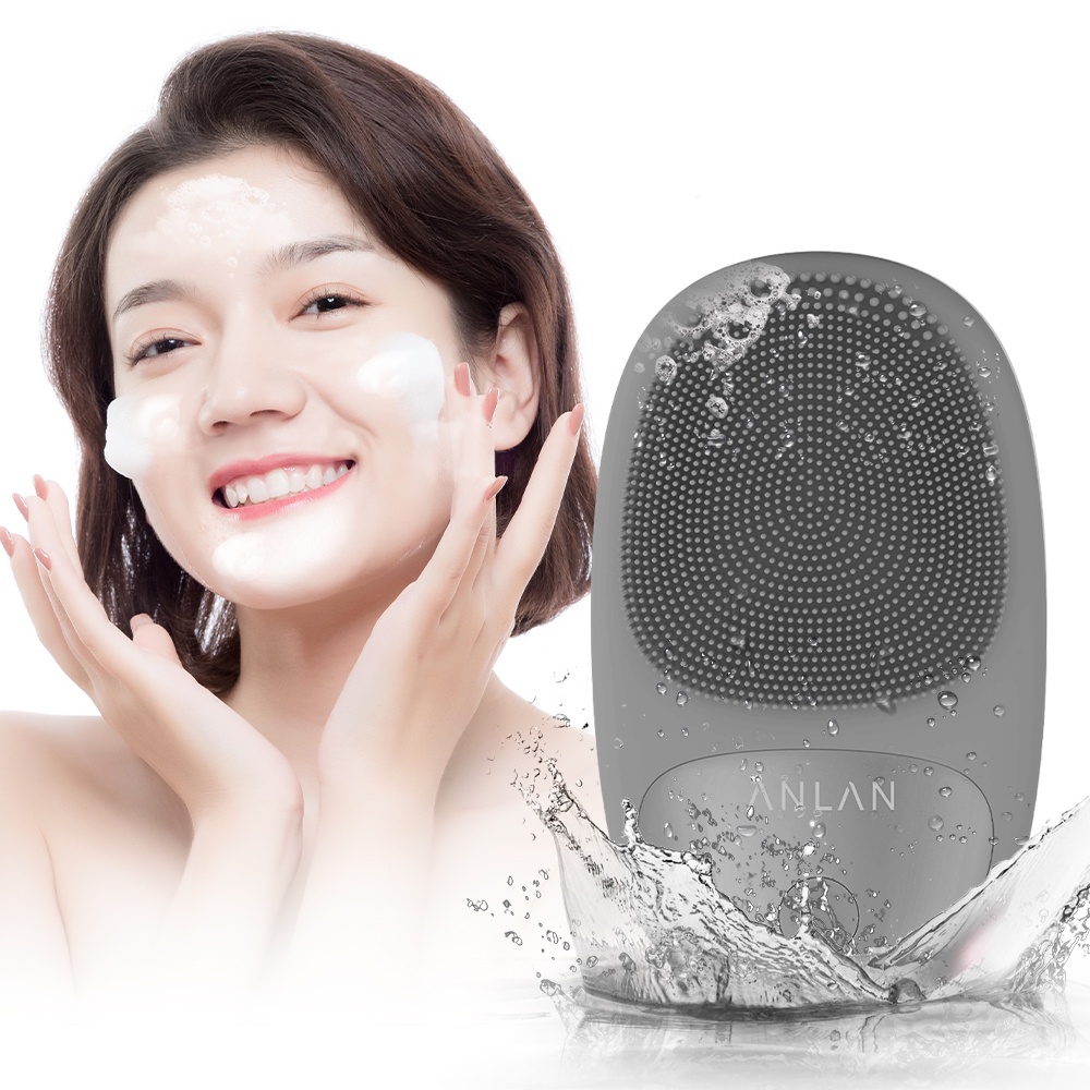 ANLAN Upgraded Sonic Facial Silicone Cleansing Brush Charging Deep Pore Cleaning Skin
