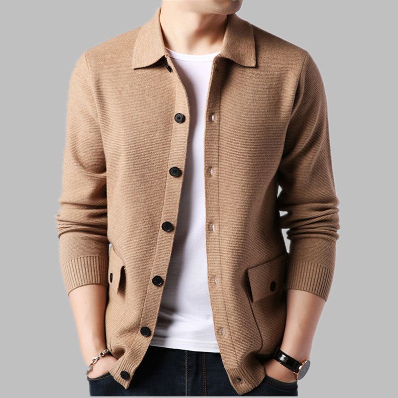 Cardigan with collar mens sale