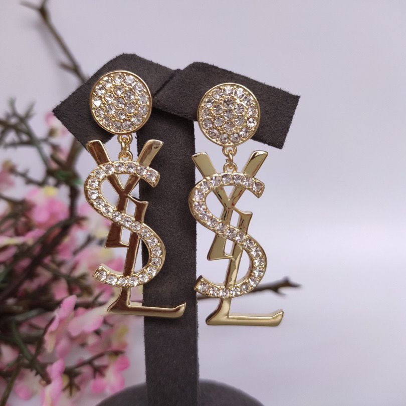 YSL Y's New Diamond Stud Earrings Ear Drops Women Shopee Philippines