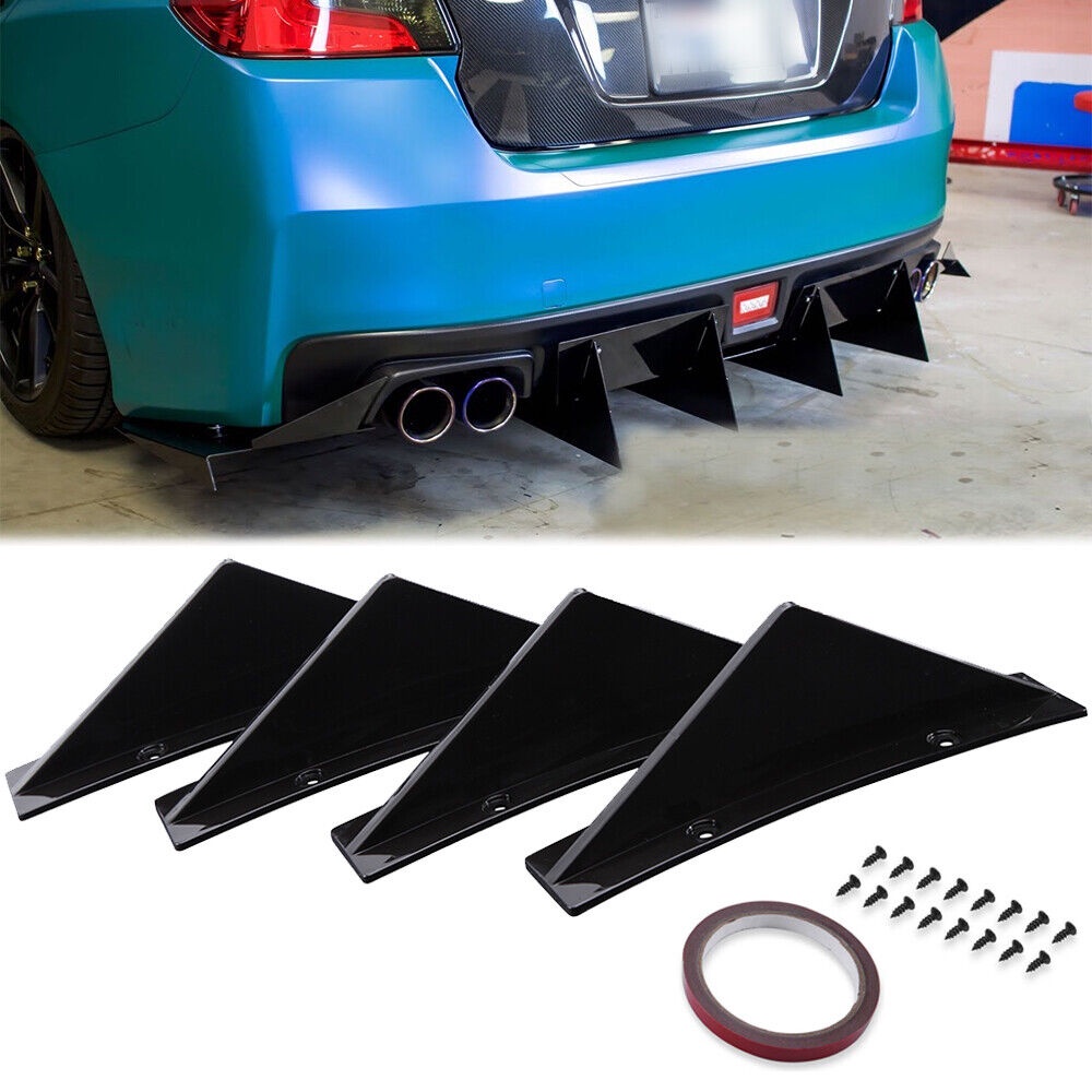For Subaru WRX STI Car Rear Diffuser Bumper 4 Fins Spoiler Lower - Foto 6