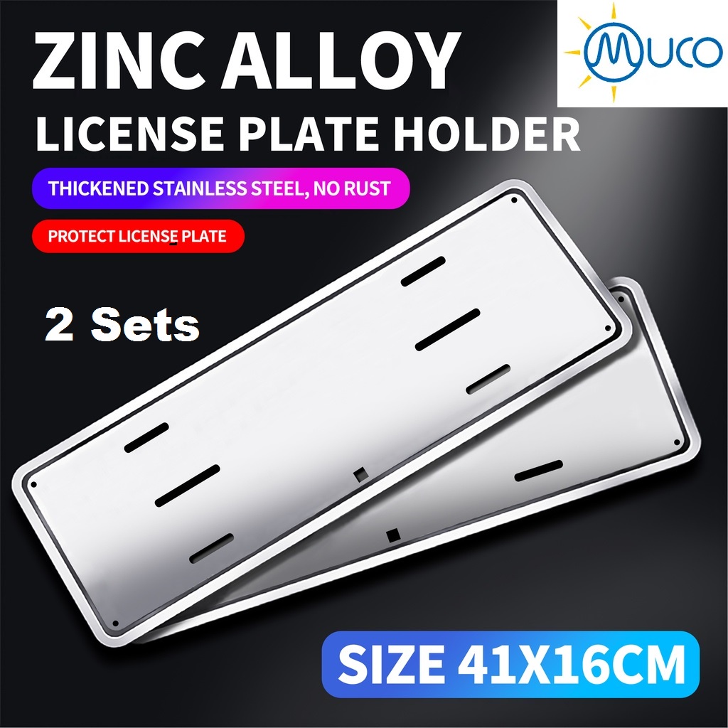 COD 2 Sets Plate Number Cover For Car Stainless Steel Frame Protector