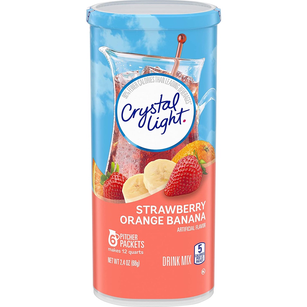 Crystal Light Sugar Free Powdered Juice Mix Drinks 6 pockets Sugar