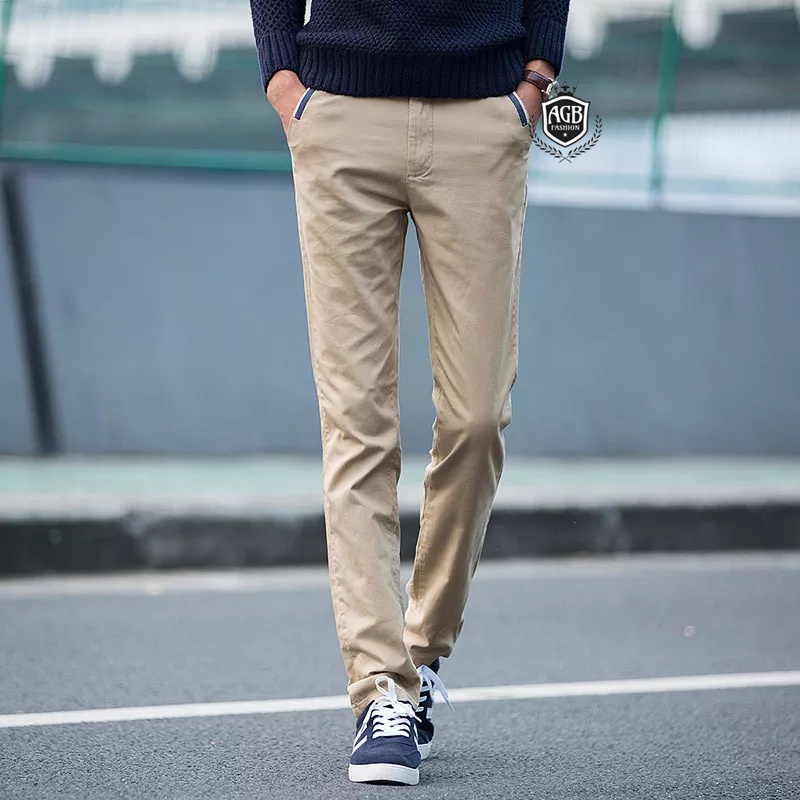 Fashion Mens Classic Pants Plain Slim Fit Men's Suit Pants Office Work