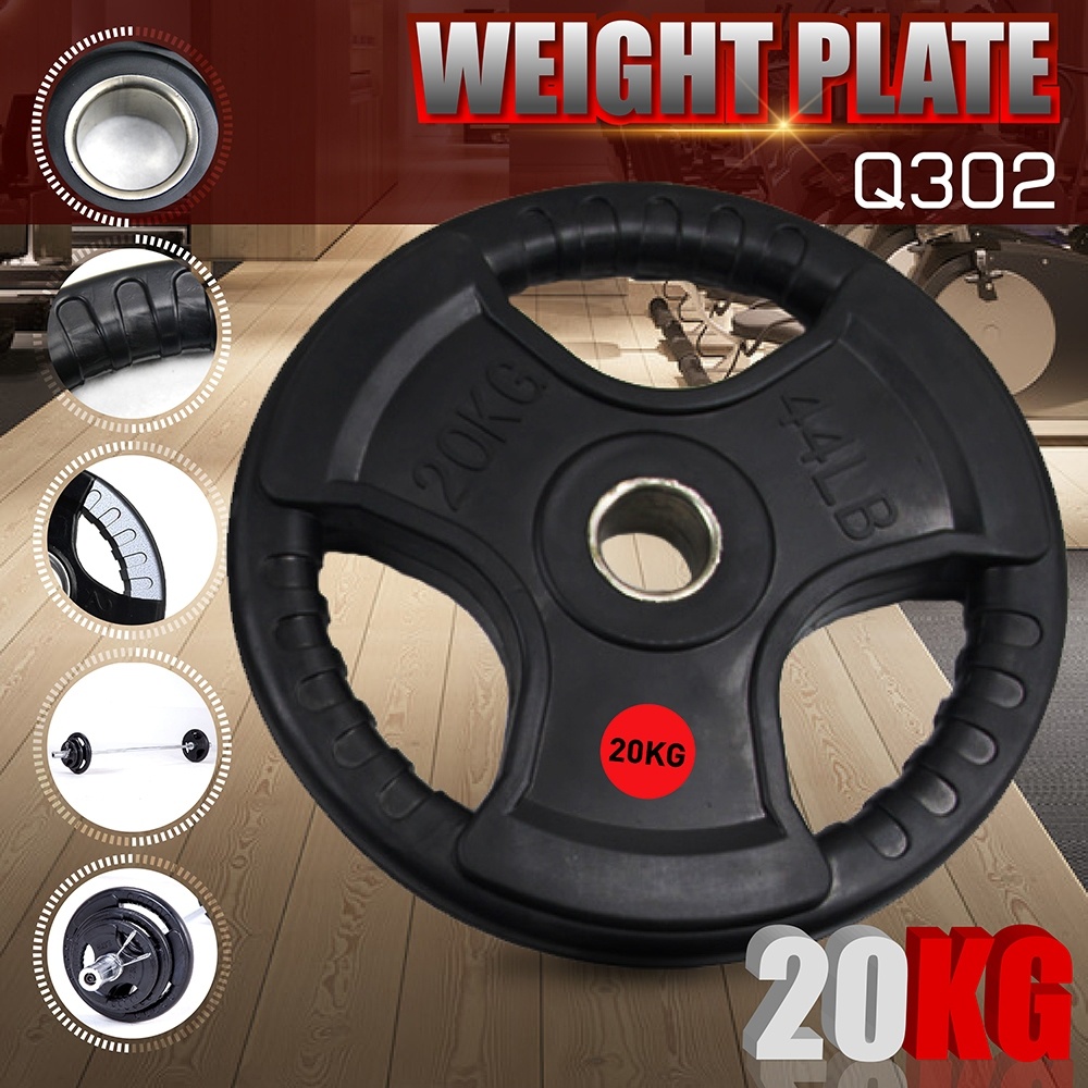 Bettergrowph Weight Plates Only Rubber TriGrip Plates, Sturdy Rubber