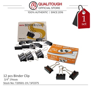 1 box of 12 pcs Binder Foldback Clip 3/4 19mm 1 25mm 1-1/4 32mm