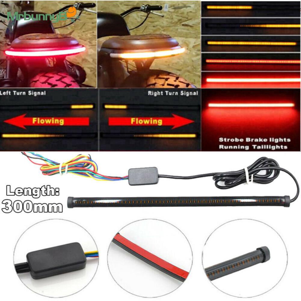【Ready Stock】 Universal LED Motorcycle Brake Tail Lamp Turn Signal Flexible Strip Light 30cm