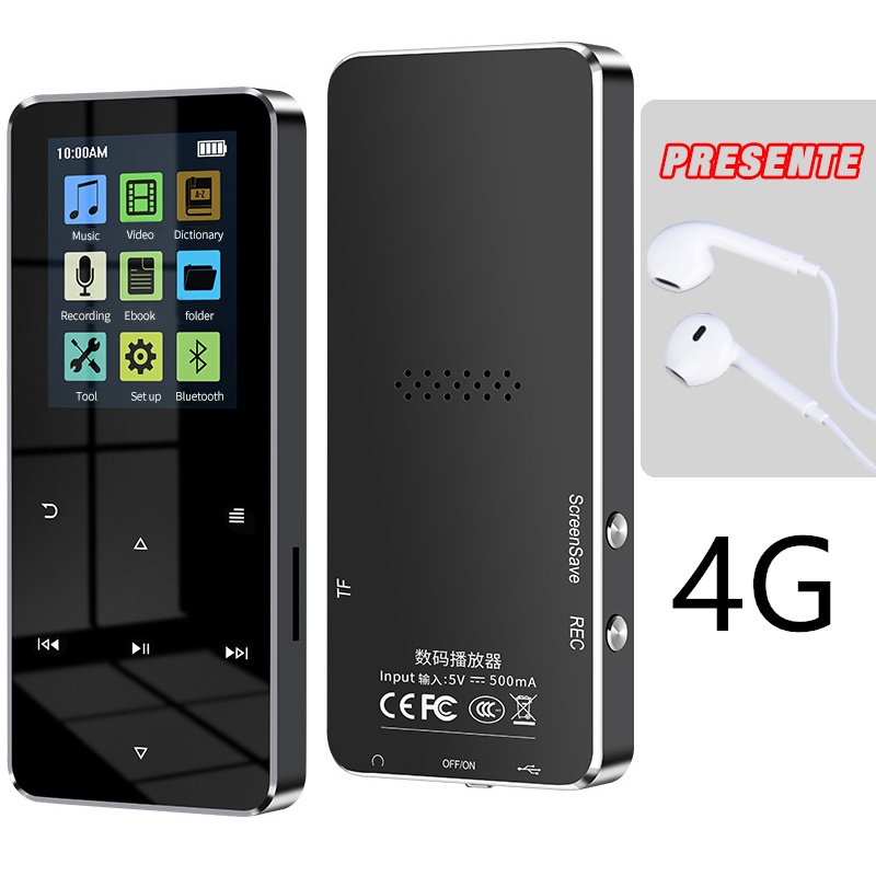 【Built in Memory】Metal Touch Screen MP3 MP4 Bluetooth Player Music ...