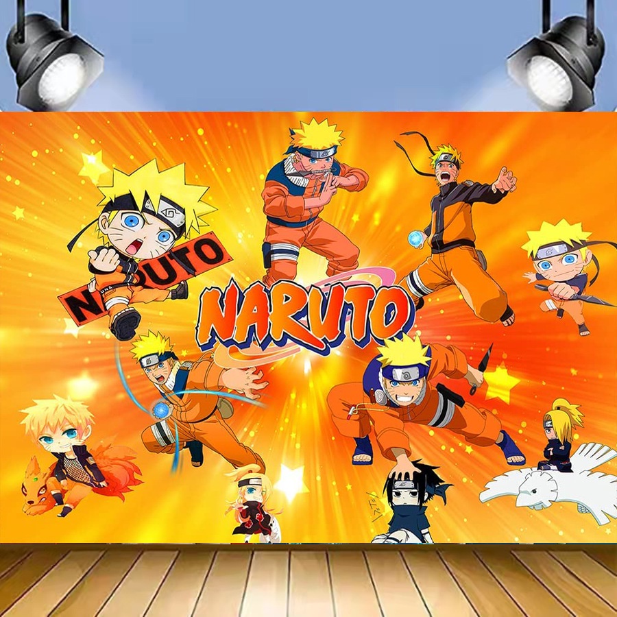 Cartoon Naruto Theme Photography Background Cloth Children Birthday