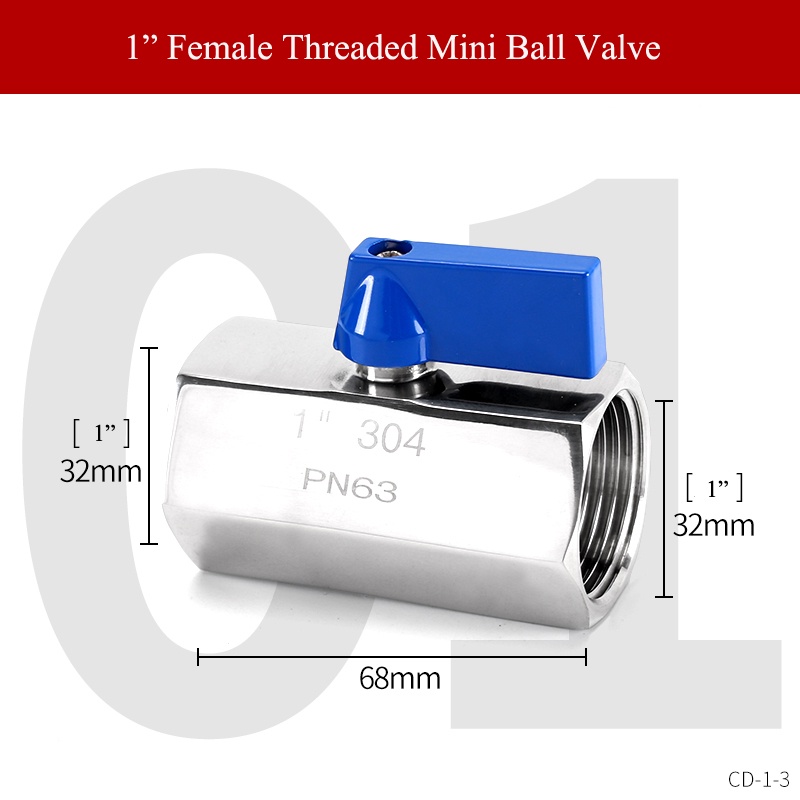 1“ 304 Stainless Steel Mini Ball Valve Male to Male Threaded, Male to ...