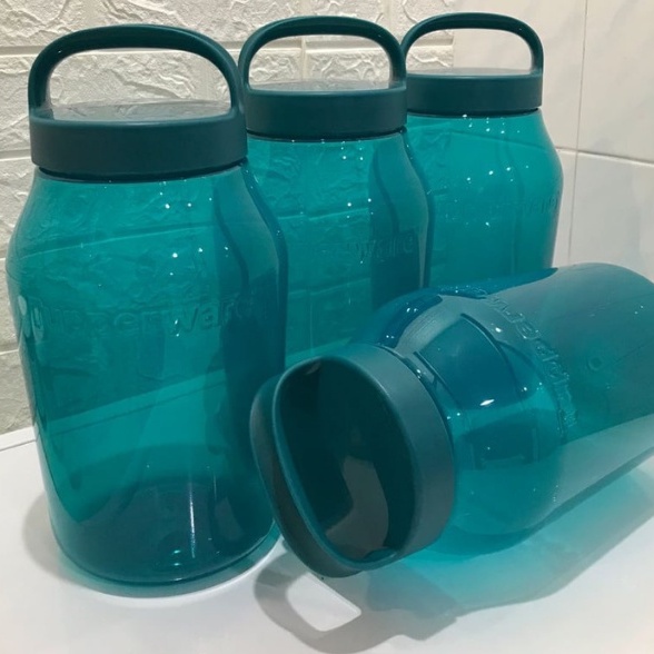 Tupperware Blue Turquoise Unicersal Jar Duo Set 3.0L Handle Jar Bekas ...