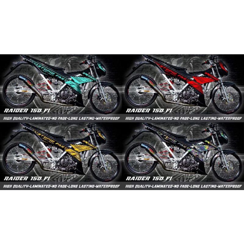 SUZUKI RAIDER 150 FI STOCK SIZE DECAL (STUPID FAST DESIGN) | Shopee ...