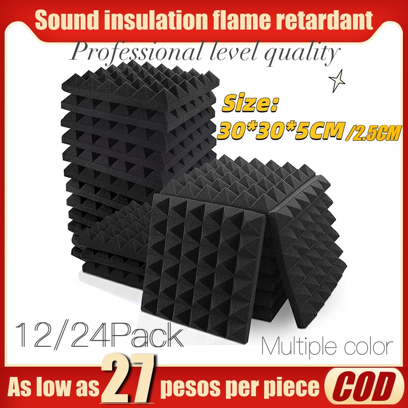 12Pack-Acoustic Panels Foam Engineering Sponge Wedges Soundproofing ...