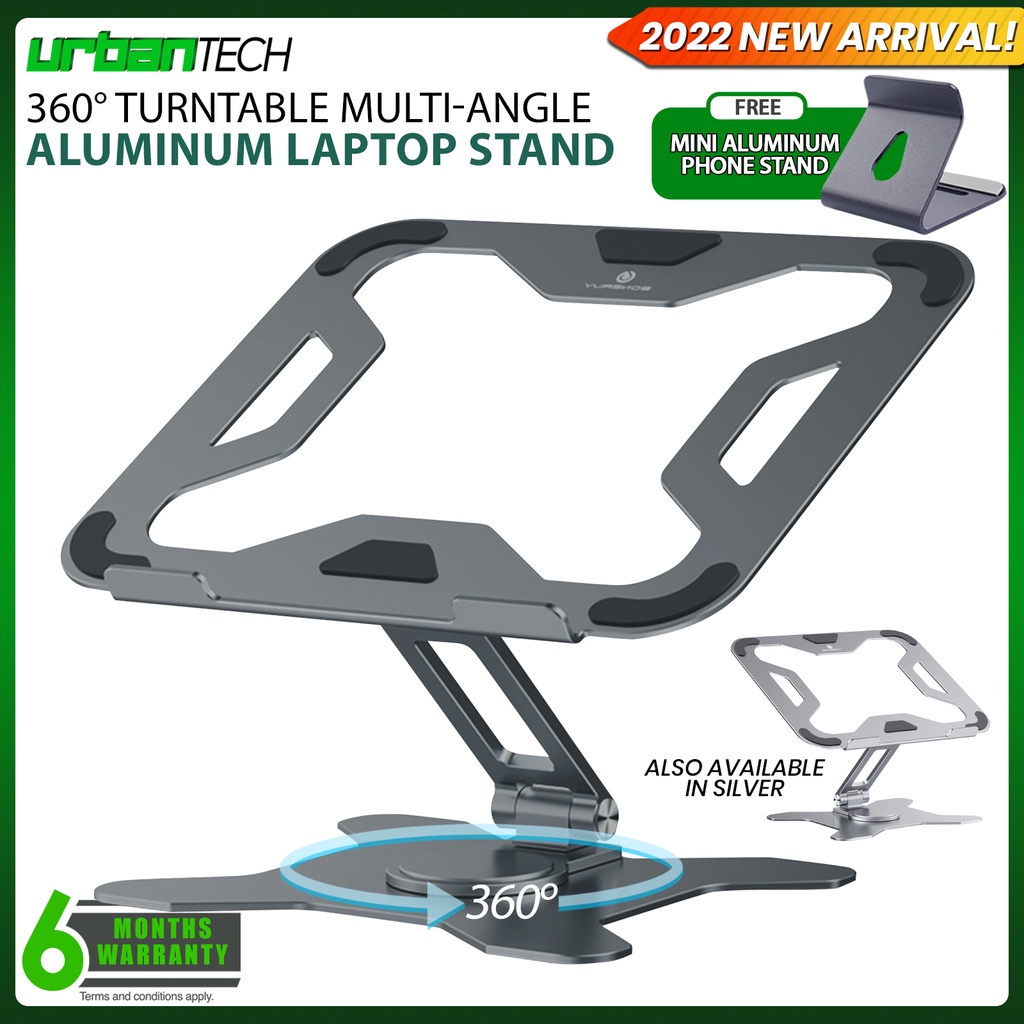 Full Motion Swivel Aluminum Laptop Stand MultiAngle Laptop Stand 360