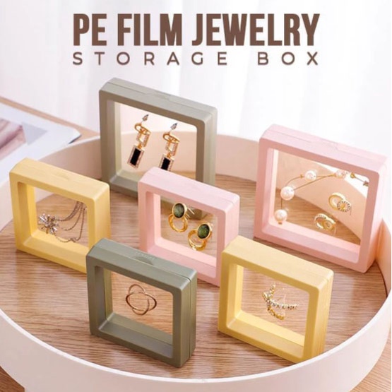 Floating Frame 3D Display Jewelry Box Suspension Storage PE Film ...