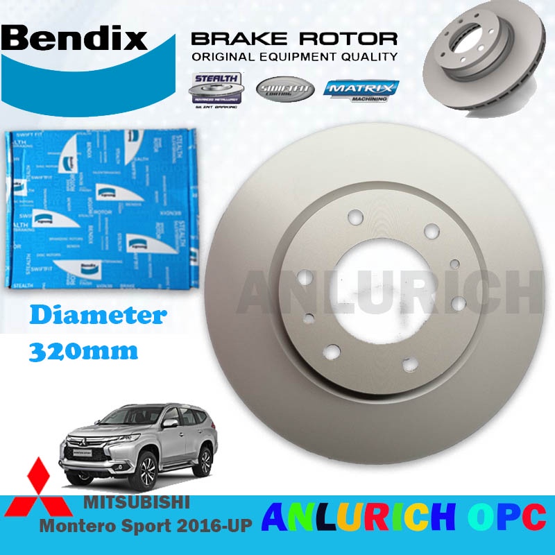BENDIX Brake Disc Rotor Front Mitsubishi Montero Sport 2016-2022 Part ...