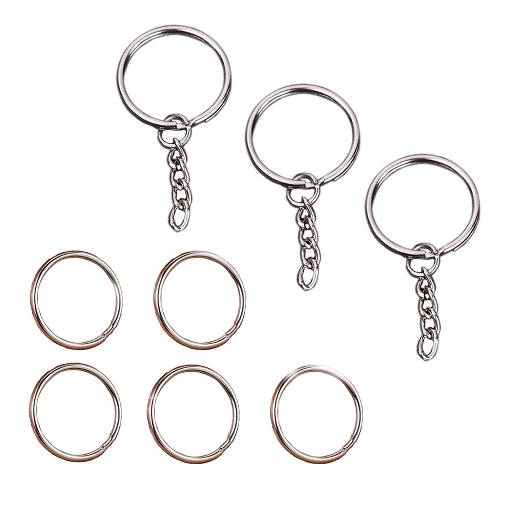 10pcs/lot Rhodium Metal Blank Keyring Keychain Split Ring Keyfob Key ...