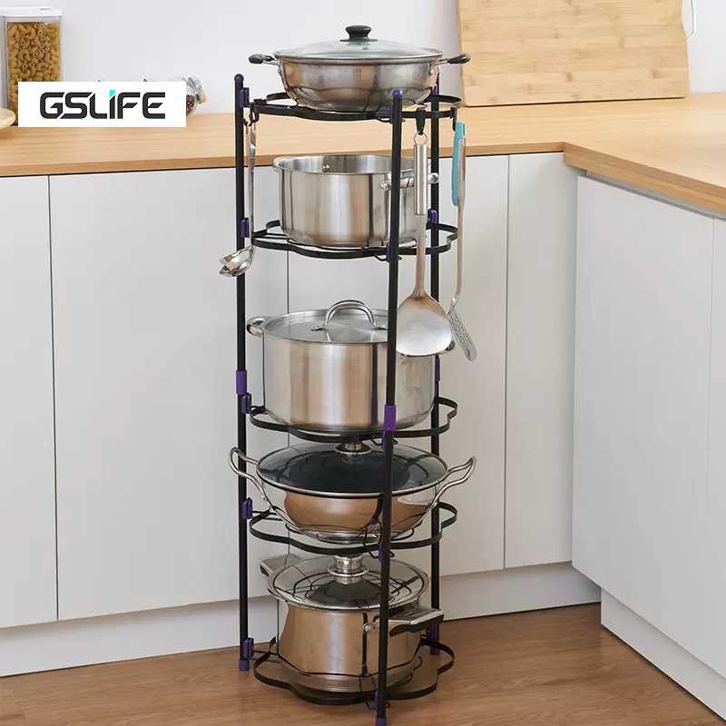 GSlife Pot Racks Pans Rack Kitchen Countertop Organizer Holder Cookware ...