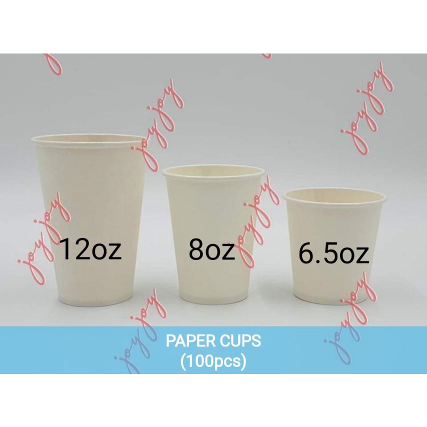 100PCS I PAPER CUPS I 6.5OZ 8OZ 12OZ I DISPOSABLE TABLEWARE I PARTY ...