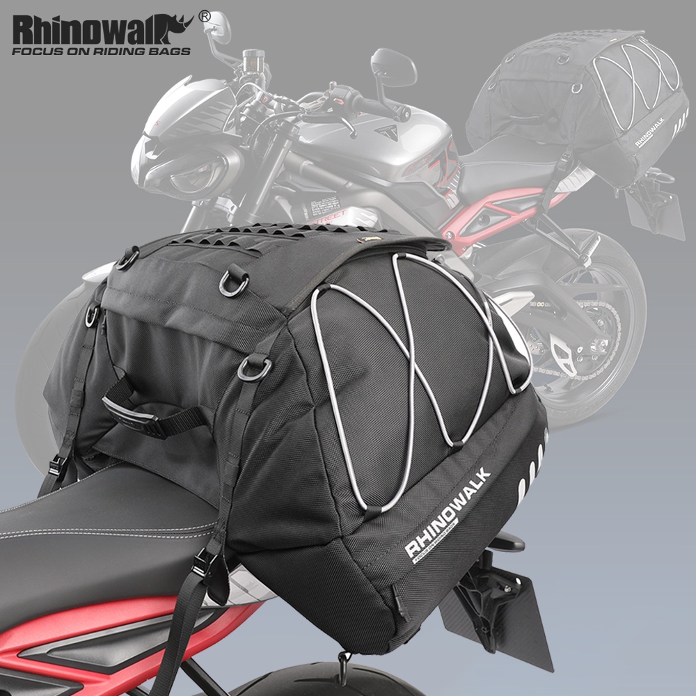 Rhinowalk 35L-50L Motorcycle Tail Bag With Expand Waterproof Riding ...