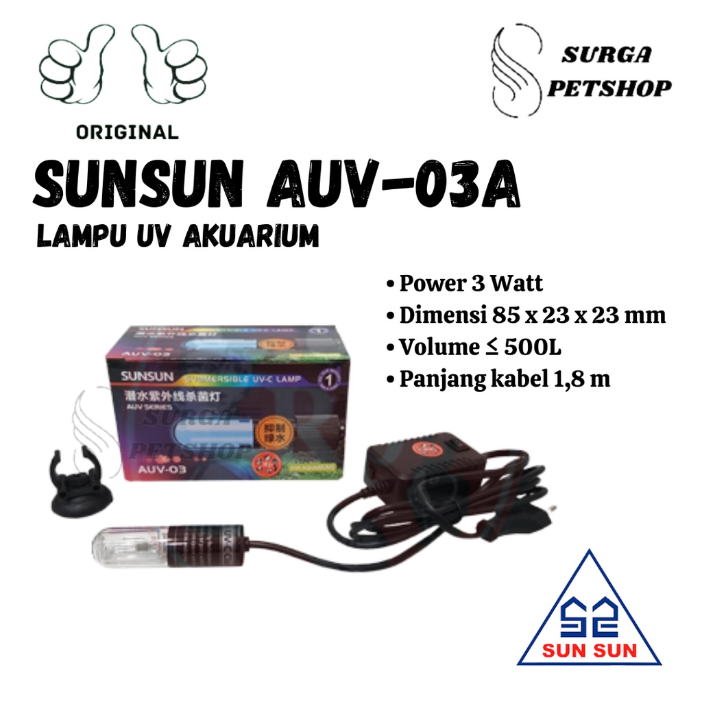 Sunsun Auv A Uv Lamp Aquarium Fish Pond W Watt Aquascape Chamber Filter Original Ori Original