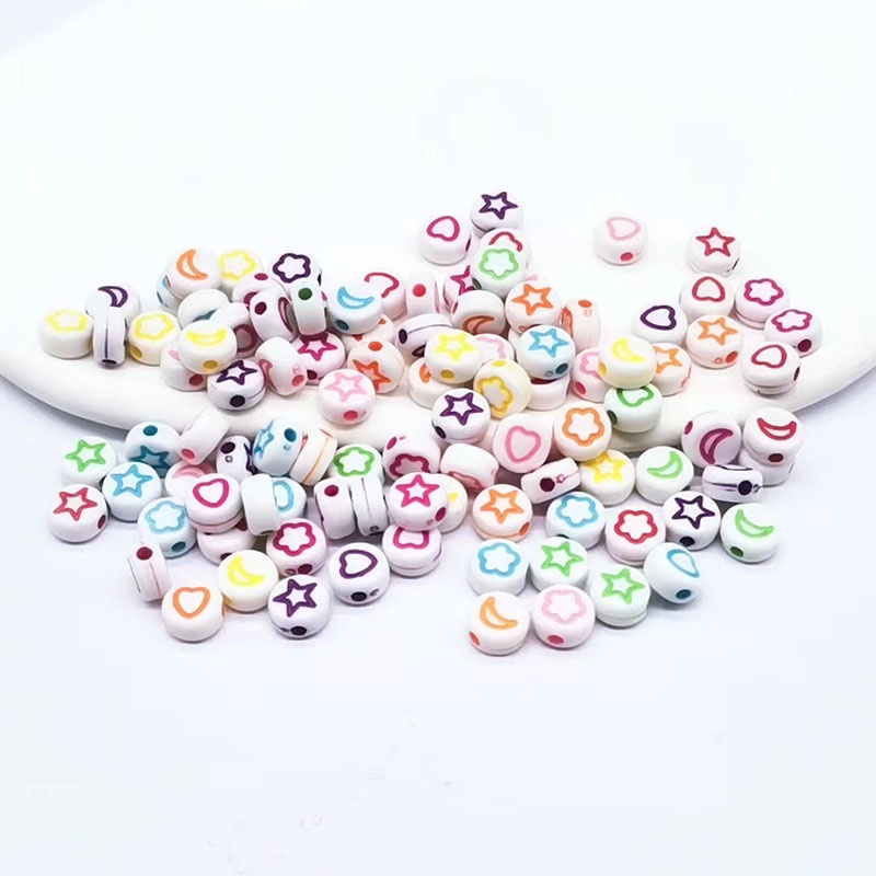 DIY Making 6MM 100 Pieces Plastic Alphabet Beads Acrylic Star Alphabet Beads Jewelry Shopee