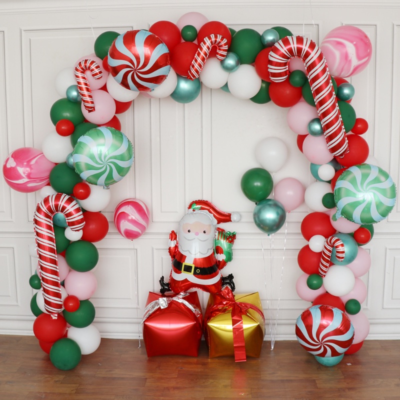 Christmas Balloons Garland Arch Kit for Christmas Holiday Candy Theme ...