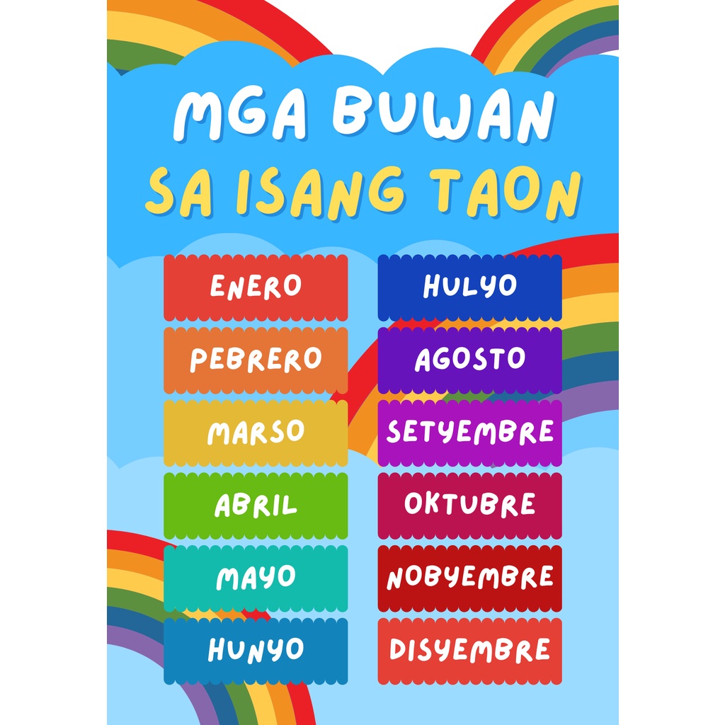 TAGALOG Kulay Bahagi ng Katawan Educational learning materials for kids ...