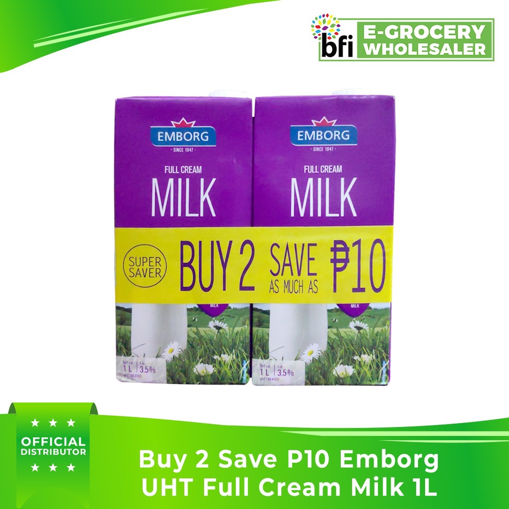 UHT Full Cream Milk 1Liter Buy 2 Save 10 Pesos Shopee Philippines