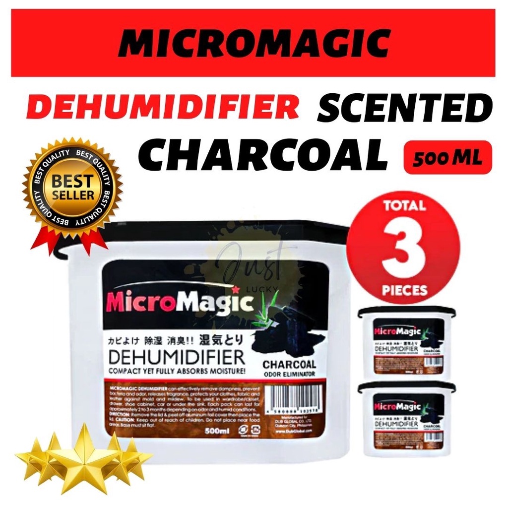 Micromagic Dehumidifier Charcoal Scent 500ml or 800ml (Set of 3) COD
