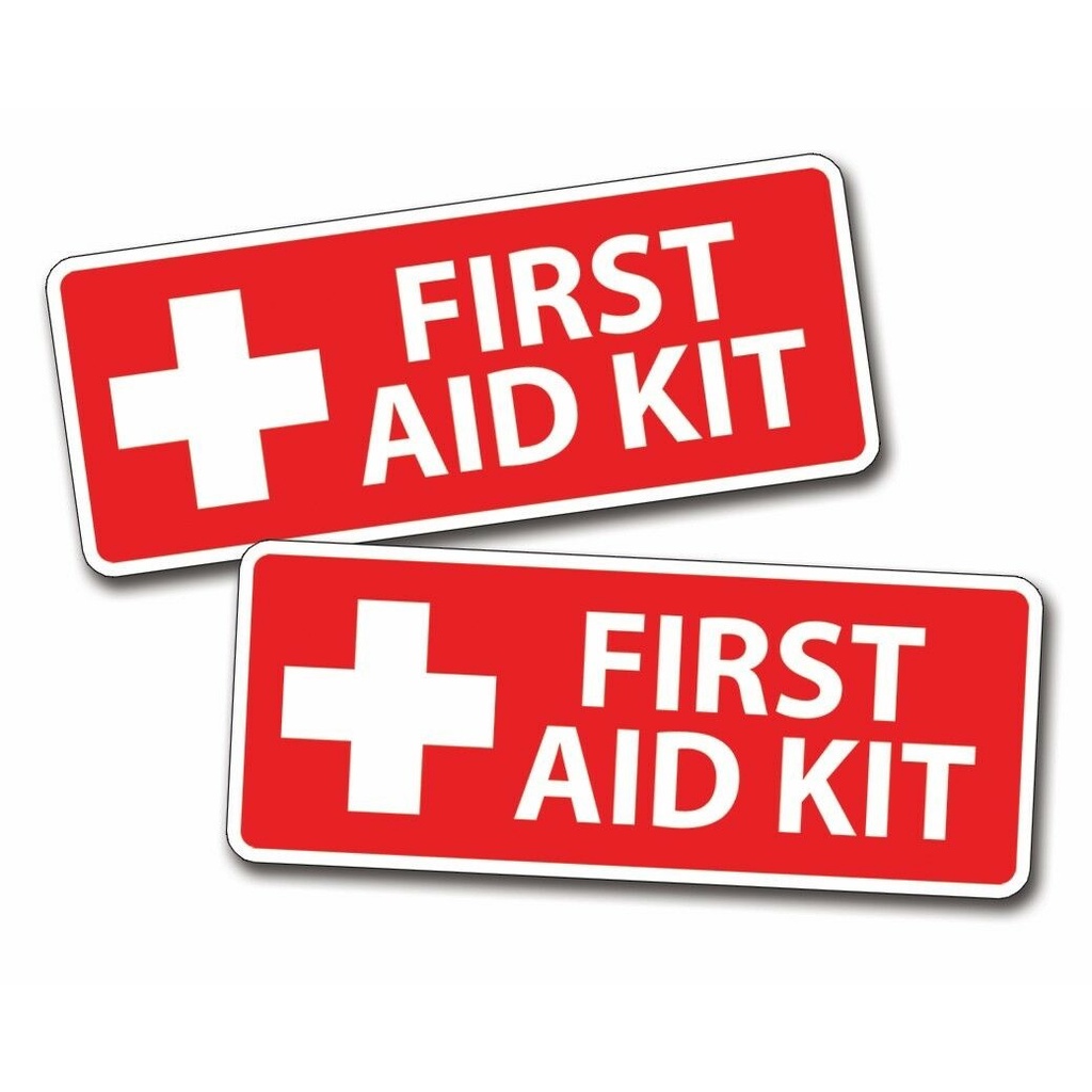 x2 Red First Aid Kit Stickers Decal Self Adhesive Vinyl Rescue ...