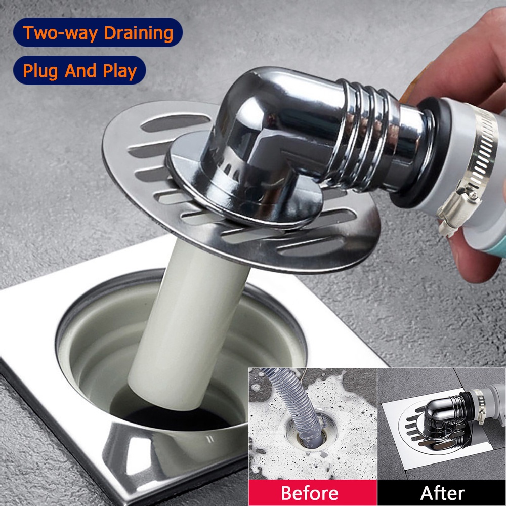 Washing Machine Drain Pipe Connector With Floor Drain Cover Anti