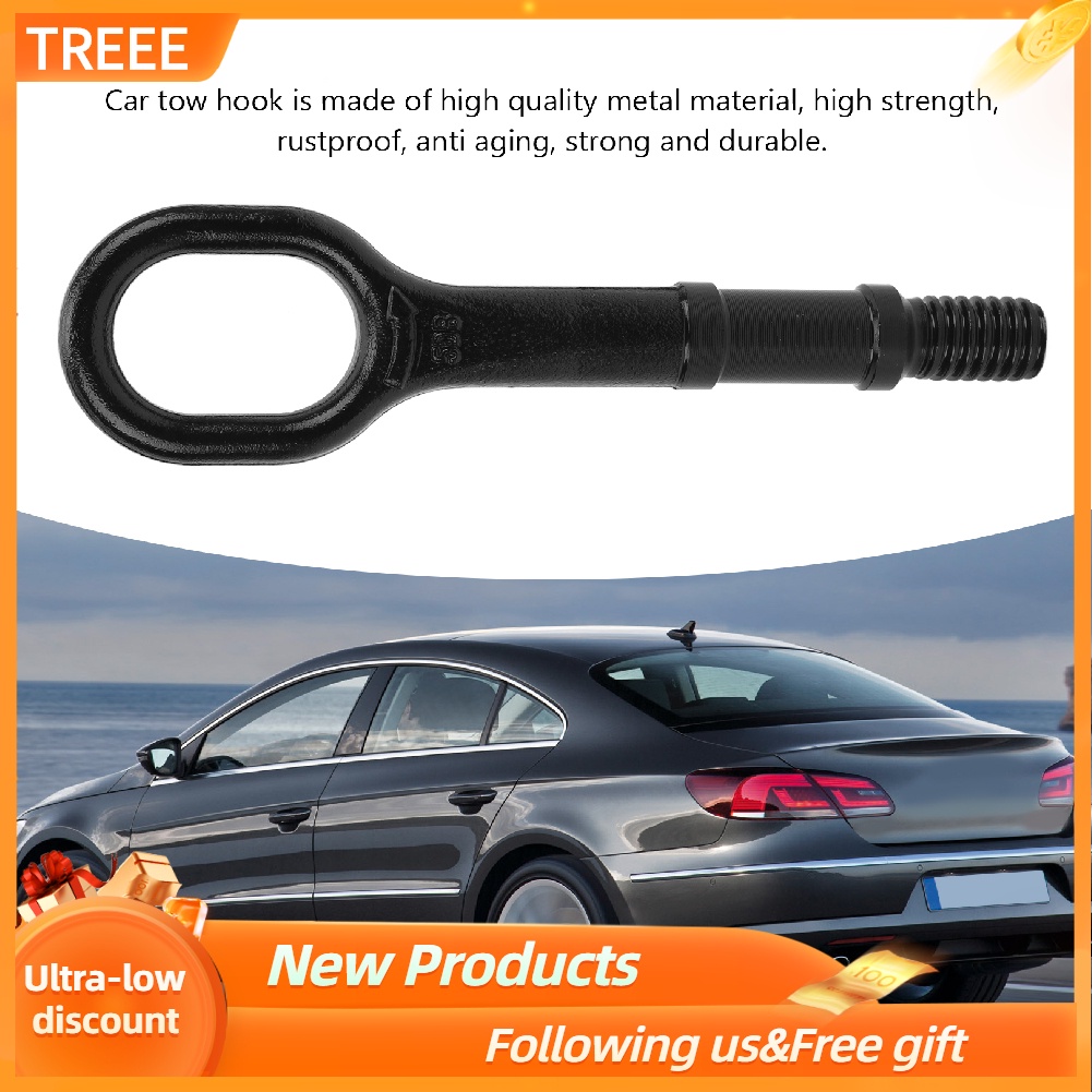 Akozon Gancio di Traino, Gancio di Traino per Auto Nero 1T0 805 615 A ​​Heavy Duty Gancio di Traino Gancio di Traino Paraurti Anello di Ricambio per R32 Coniglio