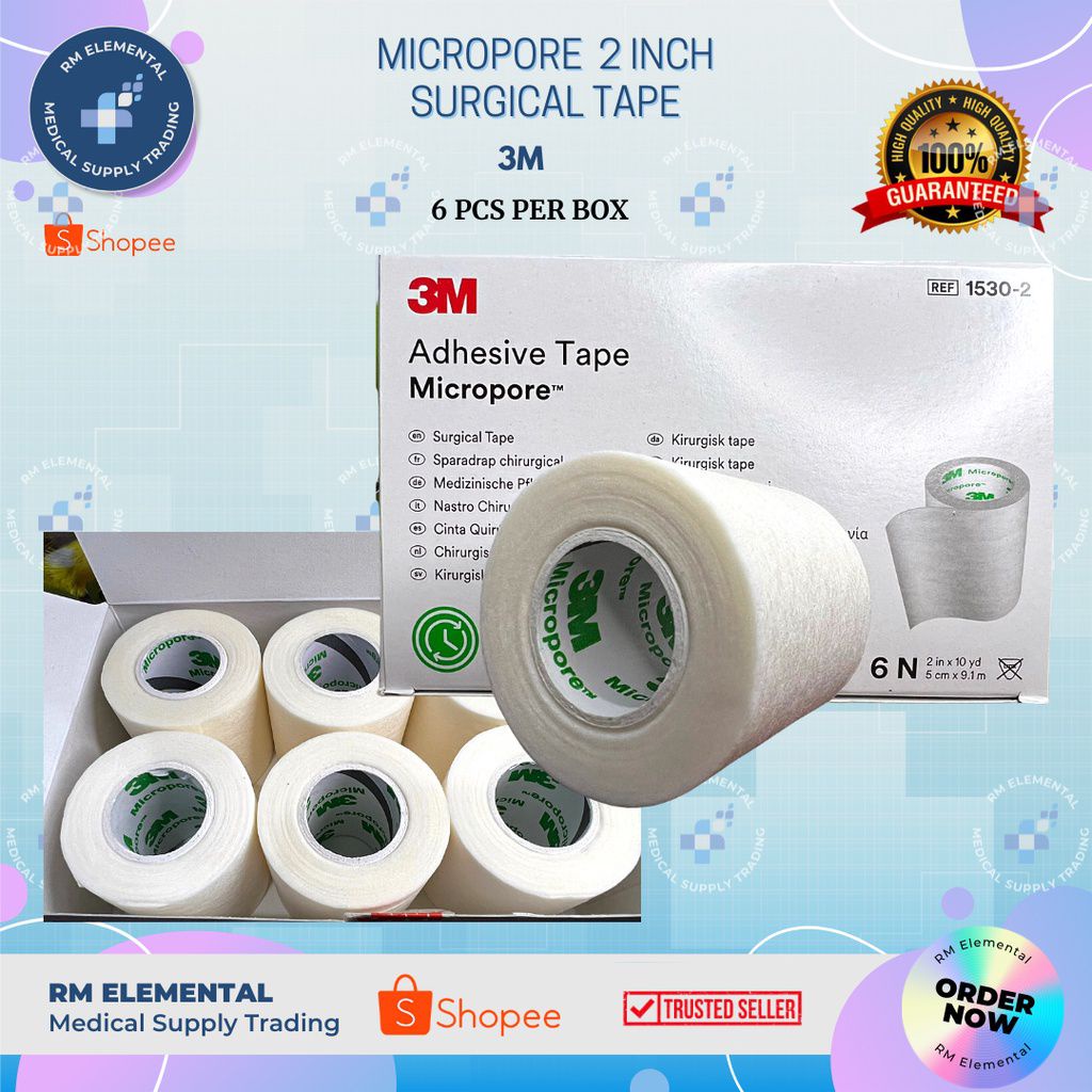 [ BOX ] (2 INCHES) 3M Micropore 6 pcs per box SOLD AS PER BOX | Shopee ...