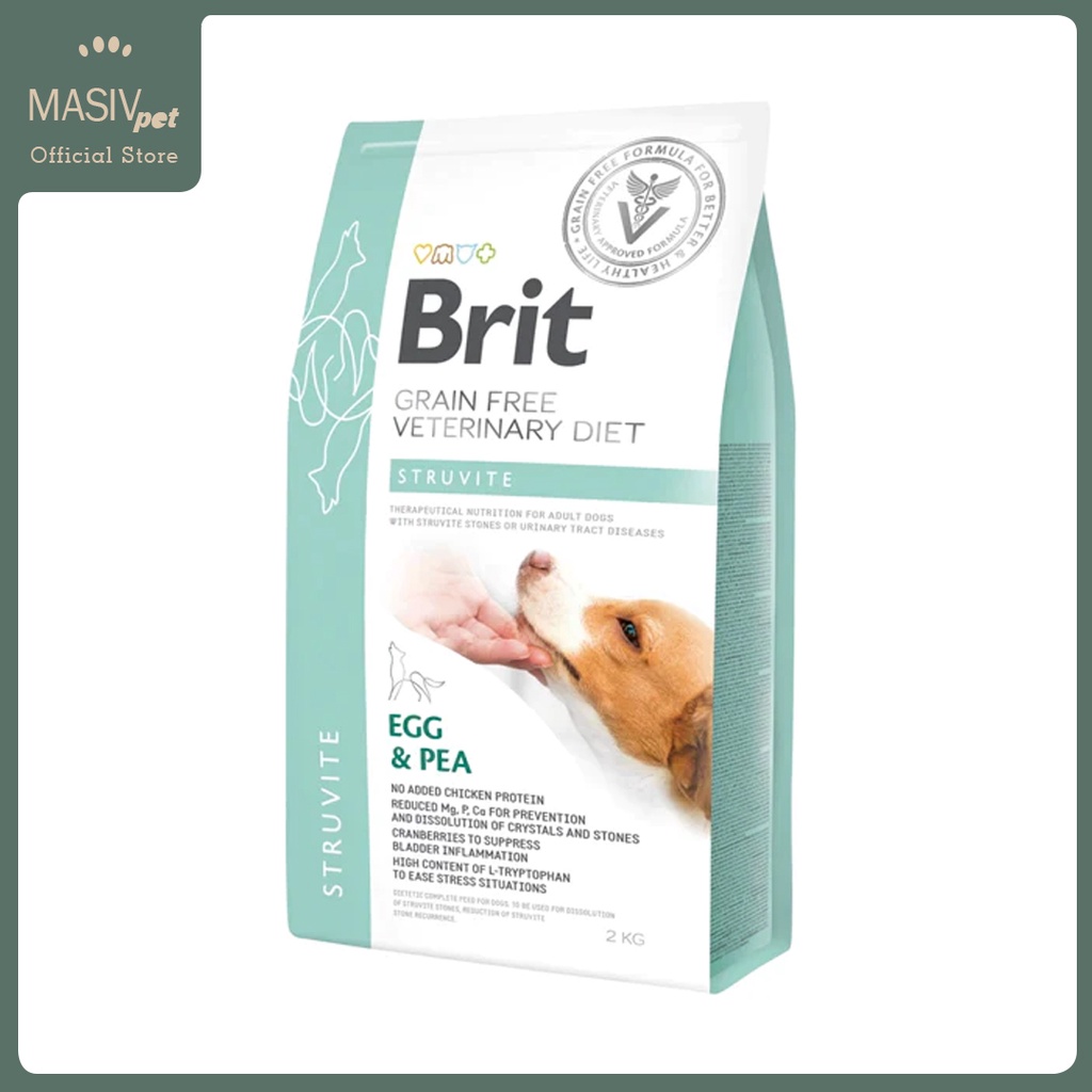 Brit Grain Free Veterinary Diet Struvite Dog Dry Food 2kg | Egg and Pea ...