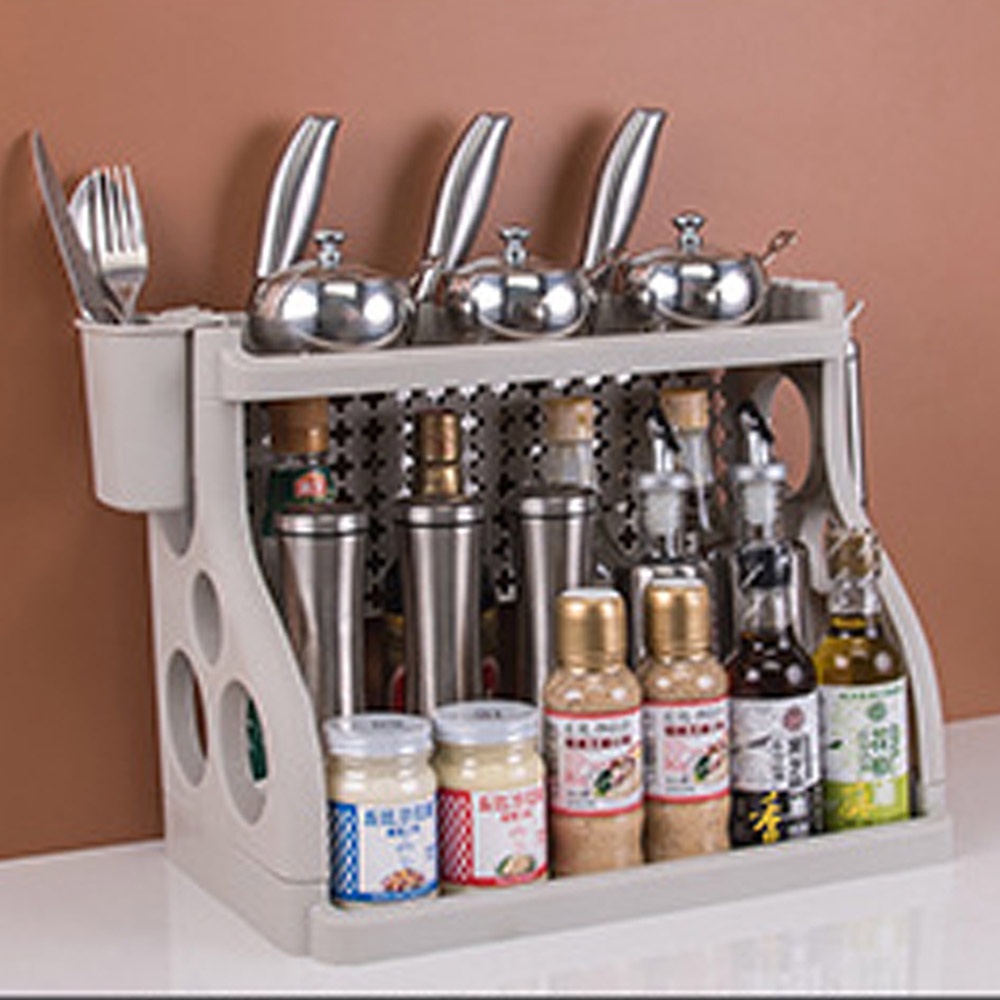 MultiPurpose Condiments & Spices Organizer with Kitchen Knife Holder